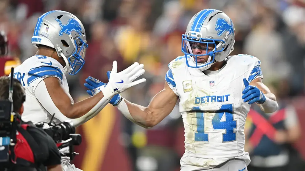 Amon-Ra St. Brown of the Lions discusses Trump dance