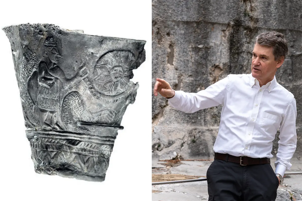 Ancient cup discovered in the West Bank features the earliest depiction of the universe's creation, according to research.