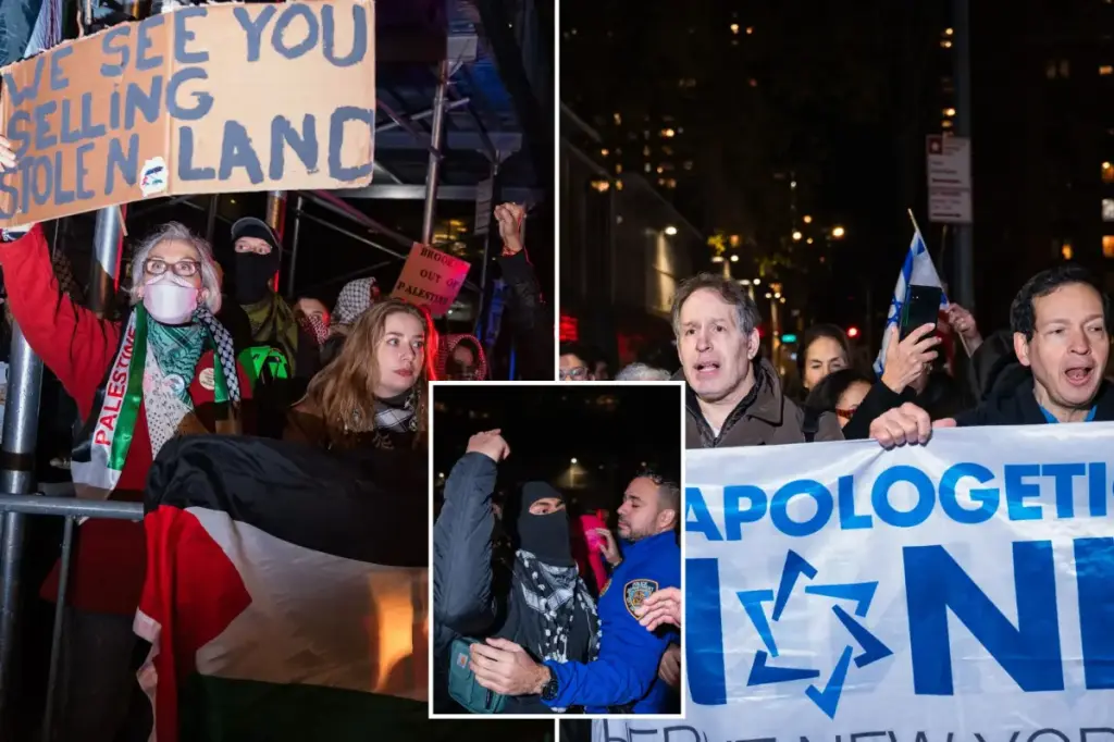 Antisemitic crowd gathers at historic NYC synagogue, calling for the 'resistance' to 'remove another settler'