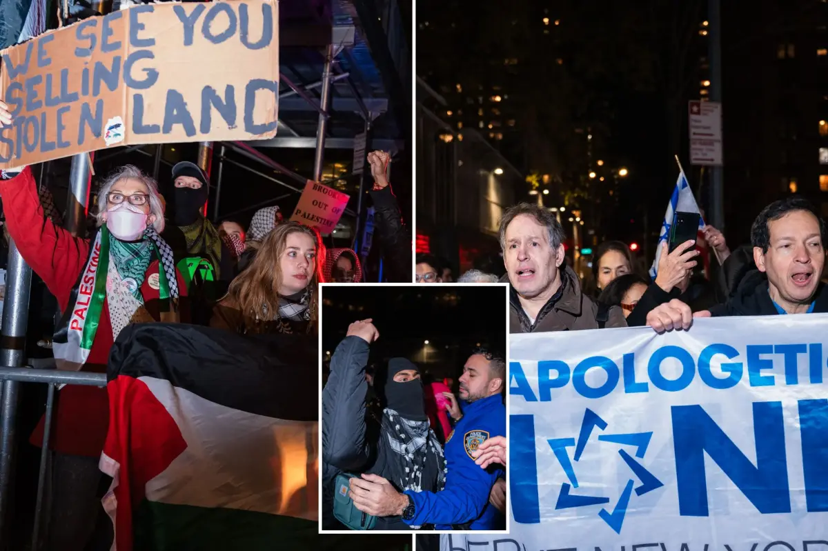 Antisemitic crowd gathers at historic NYC synagogue, calling for the 'resistance' to 'remove another settler'