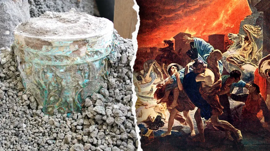 Archaeologists discover Egyptian vase in a fast-food kitchen from ancient Pompeii.