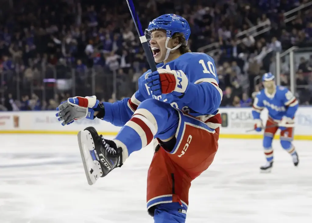 Artemi Panarin rises to the top of the Rangers' goals and points rankings.
