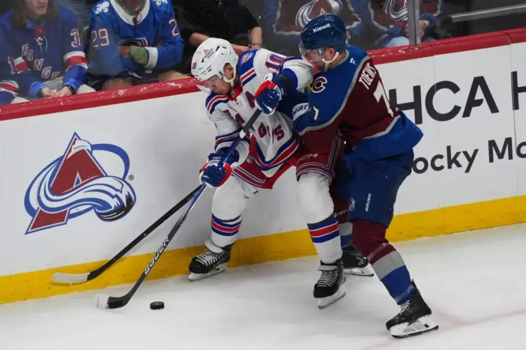 Artemi Panarin's mistake is one of several defensive errors by the Rangers in the defeat