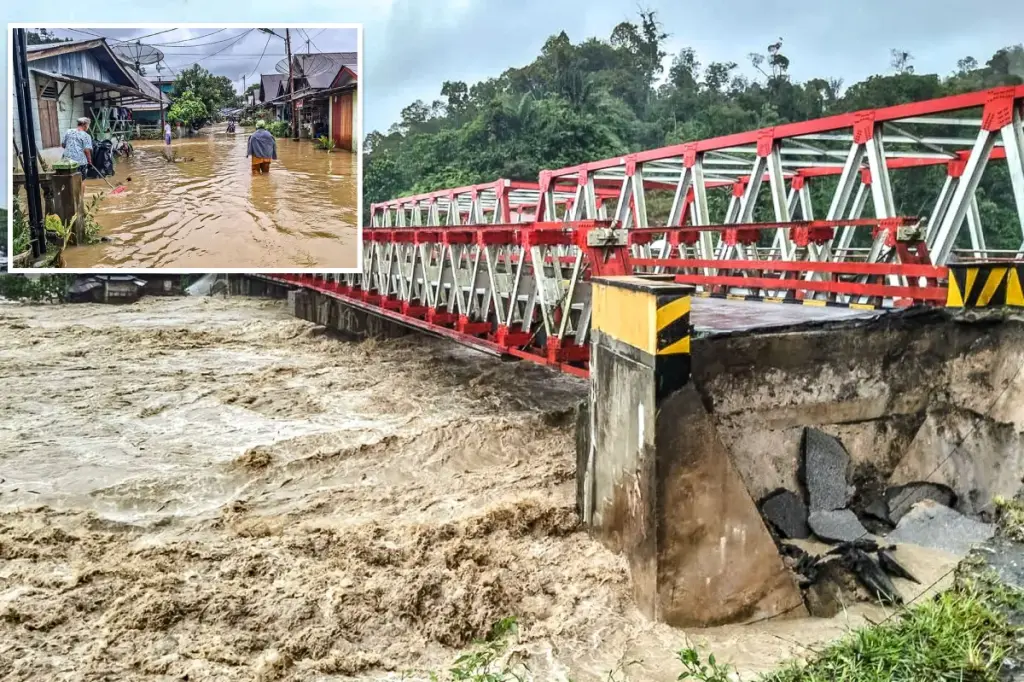 At least 10 people have died and 6 are missing due to landslides and flash floods in Indonesia.