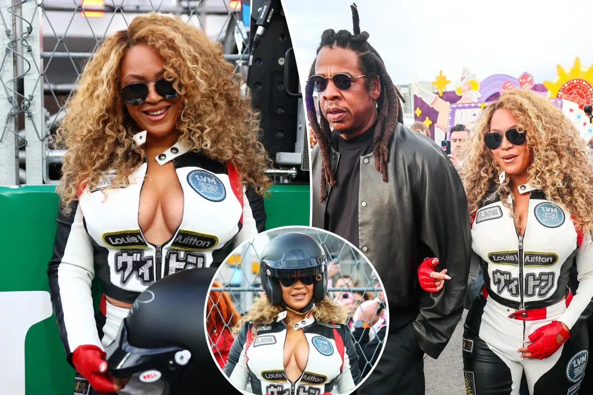 Beyoncé shows up at F1 wearing sleek racing attire