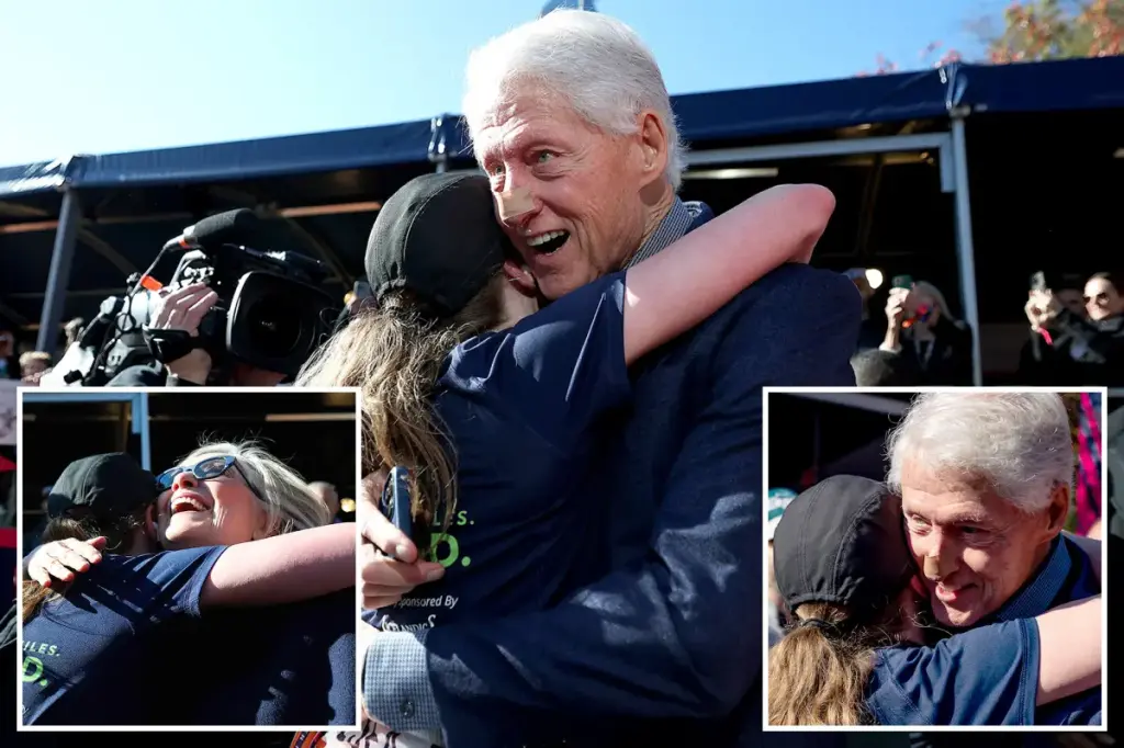 Bill Clinton appears at NYC Marathon finish line with an unknown bandage