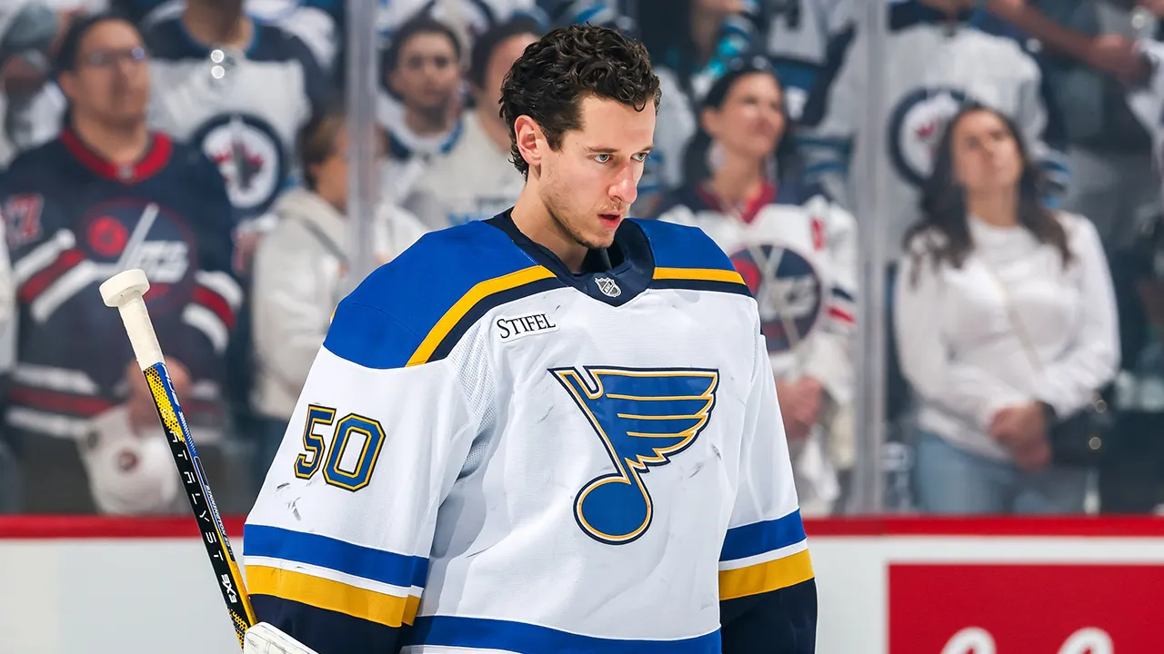 Blues goalie shares details about the viral moment with Alex Ovechkin and the puck