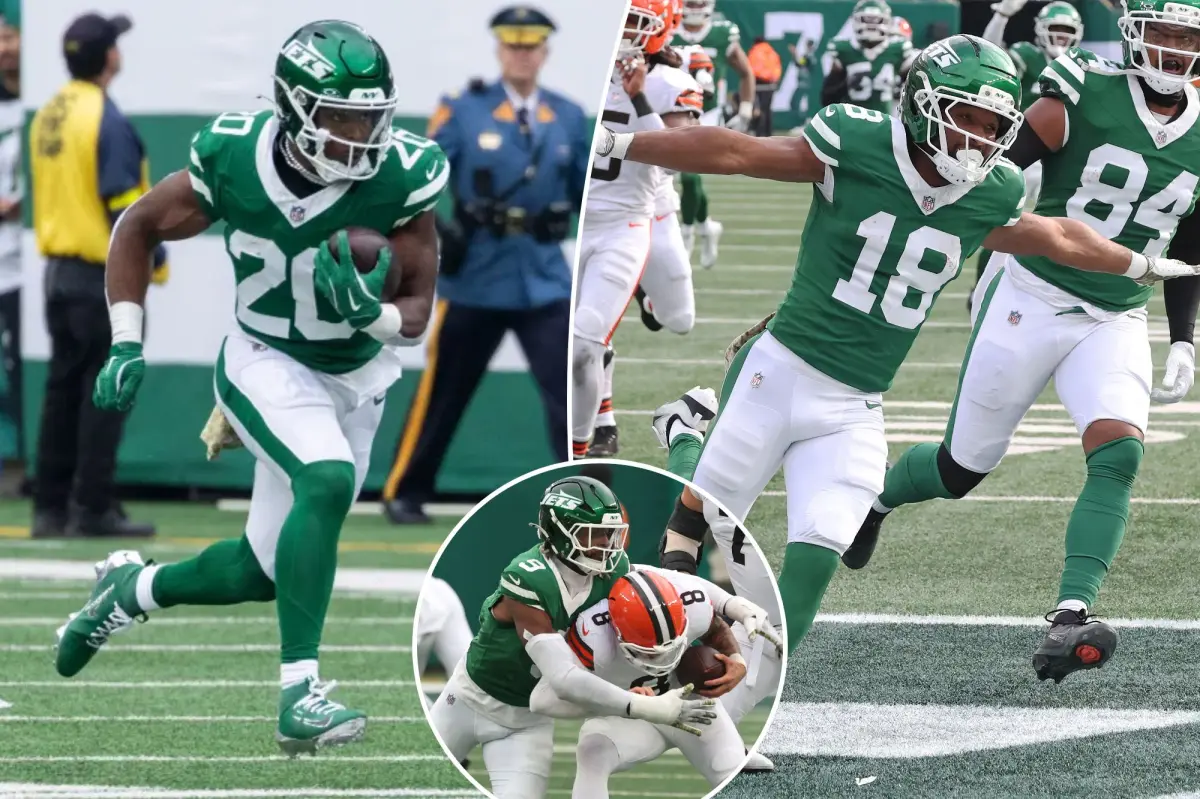 Breece Hall's touchdown in the fourth quarter leads the Jets to a second consecutive victory against the Browns.