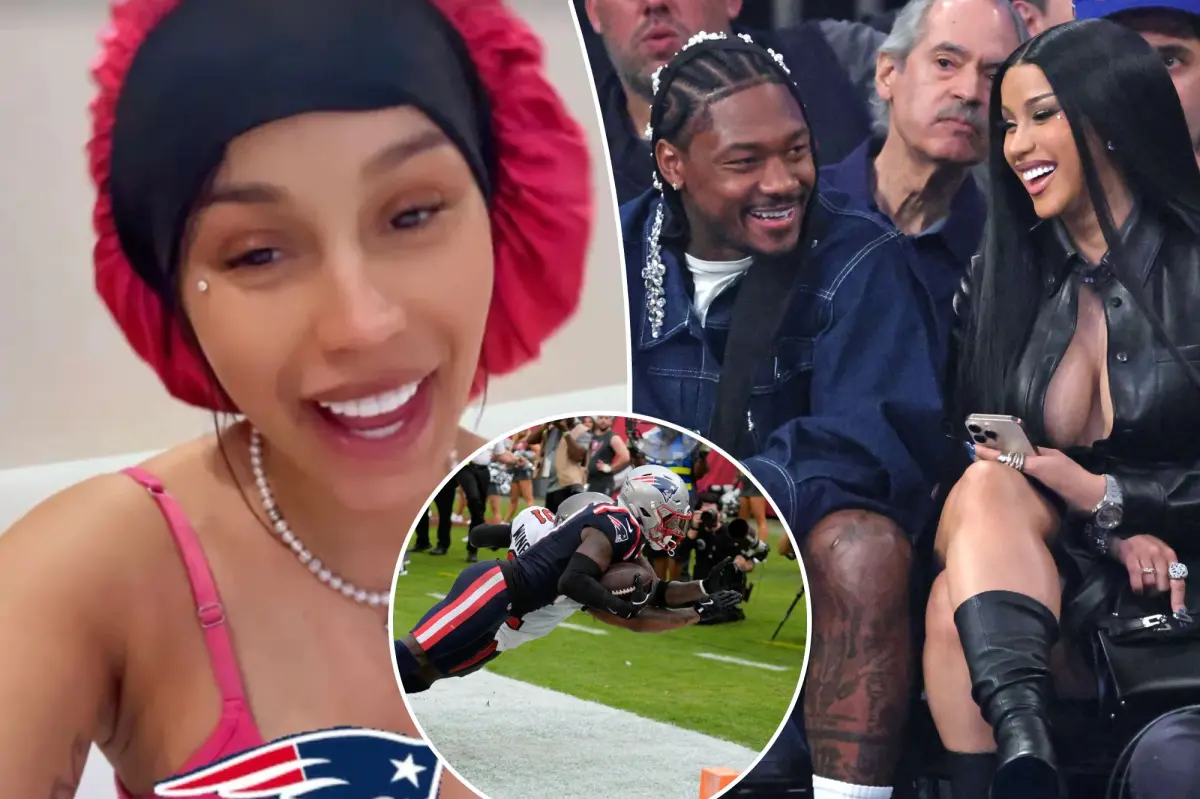 Cardi B goes the extra mile in reaction to Stefon Diggs' victory over the Patriots in a video