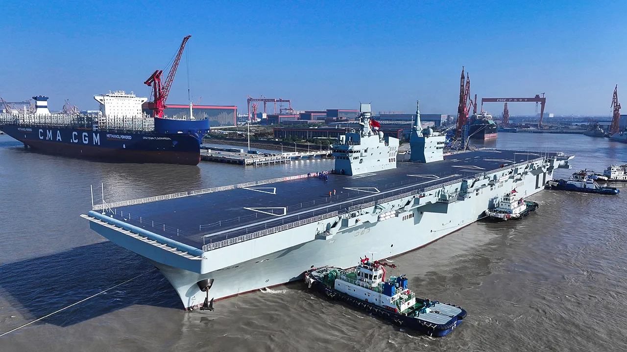 China conducts sea trials for the new Sichuan Type 076 amphibious assault ship