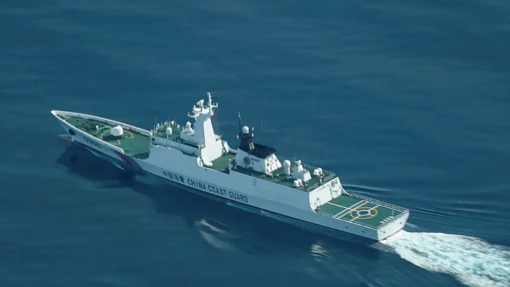 Chinese coast guard vessels navigate through contested waters of the Senkaku Islands