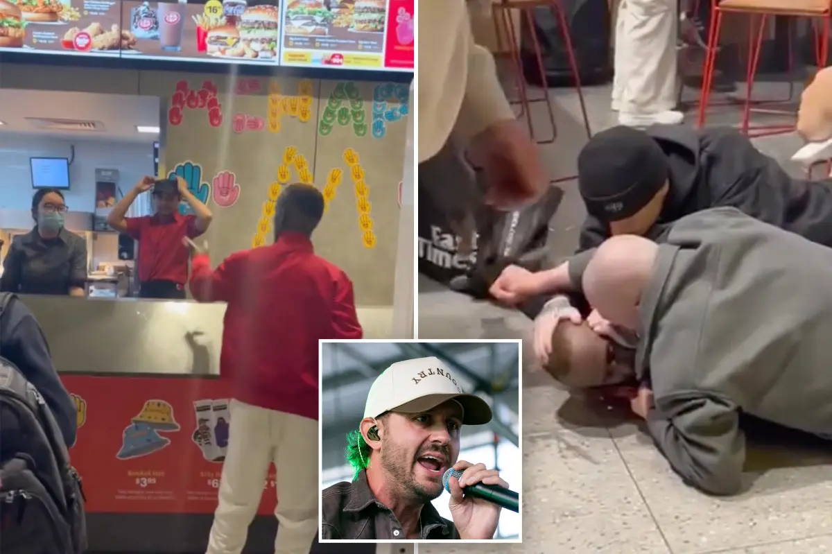 Country musician Drew Baldridge commends the men who restrained a customer at a Melbourne McDonald's.
