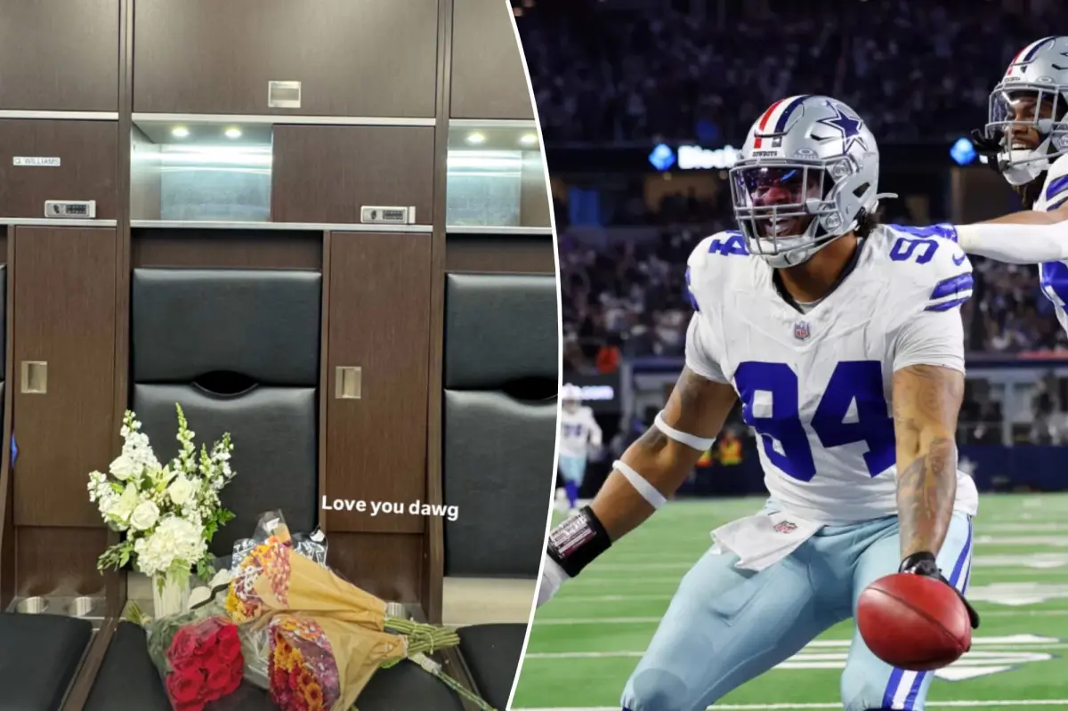 Cowboys players pay tribute to Marshawn Kneeland with flowers at his locker: 'Love you man'