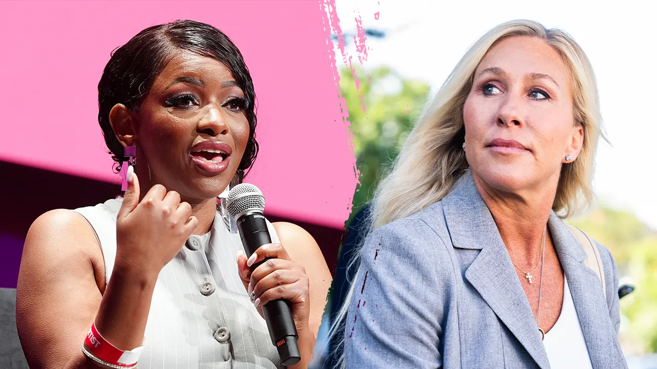 Crockett challenges Greene to step down following Trump's remarks.