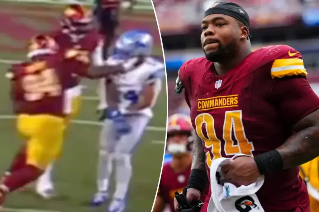 Daron Payne of the Commanders suspended for punching Amon-Ra St. Brown of the Lions.