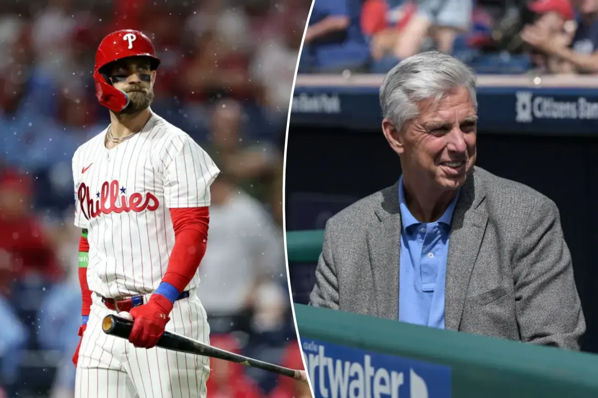 Dave Dombrowski shares discussion with an upset Bryce Harper