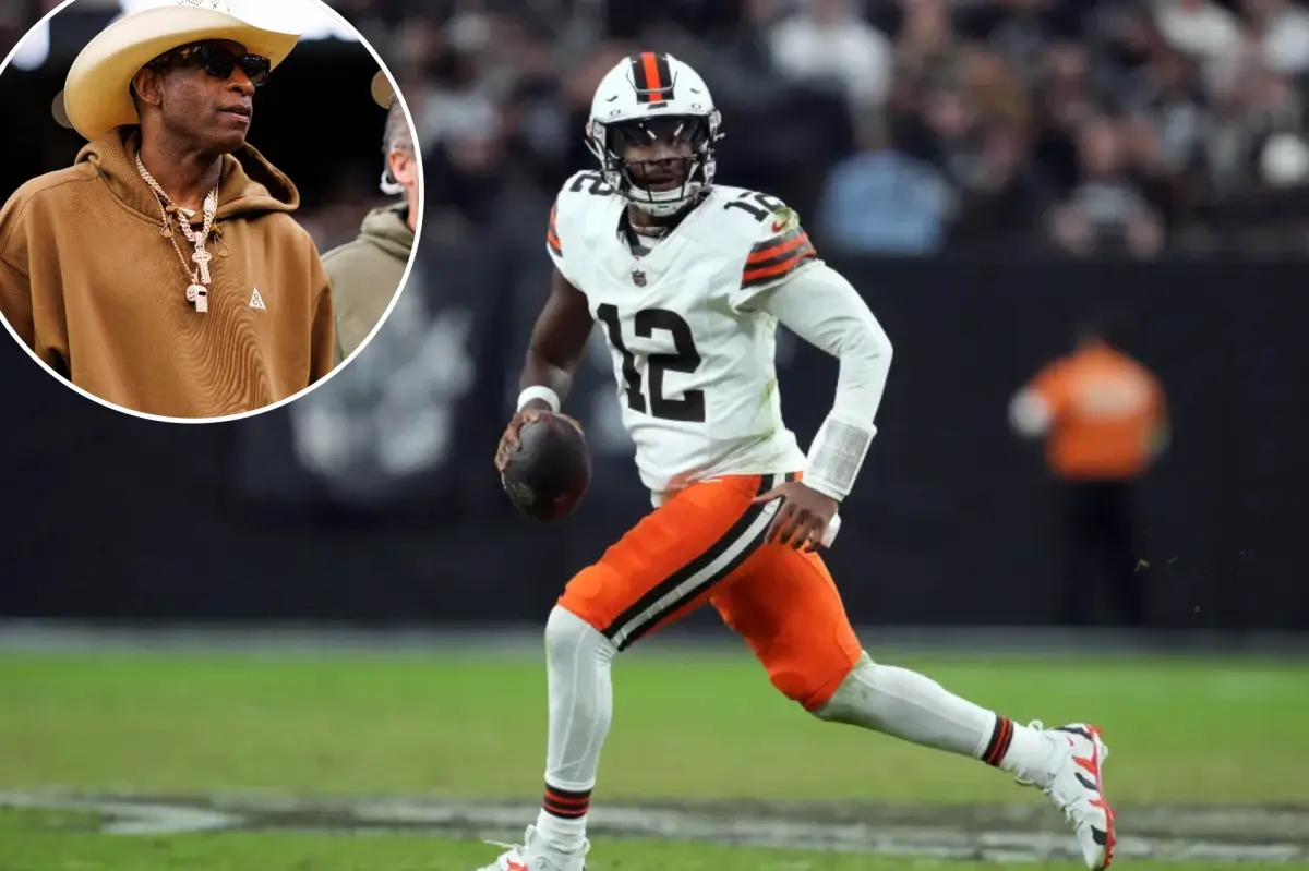 Deion Sanders acted like a protective dad during Shedeur's first NFL game.