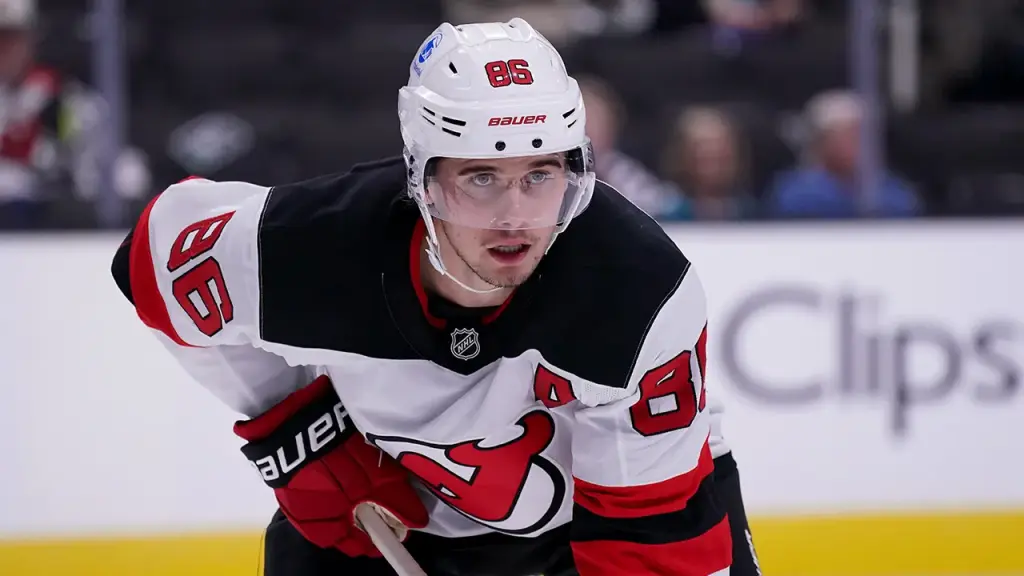 Devils' Jack Hughes reportedly injured hand at team dinner and could be sidelined.