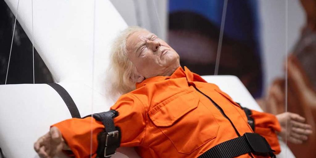 European display of extreme Trump opposition in 'deviant' crucifixion event