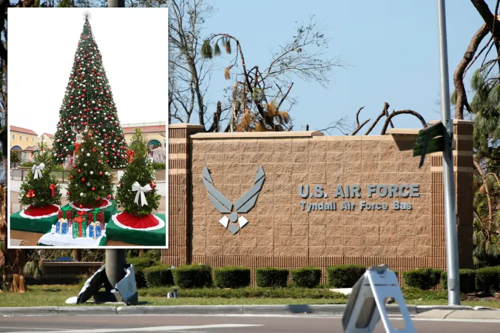 Families at a Florida Air Force base instructed to take down Christmas lights from their houses