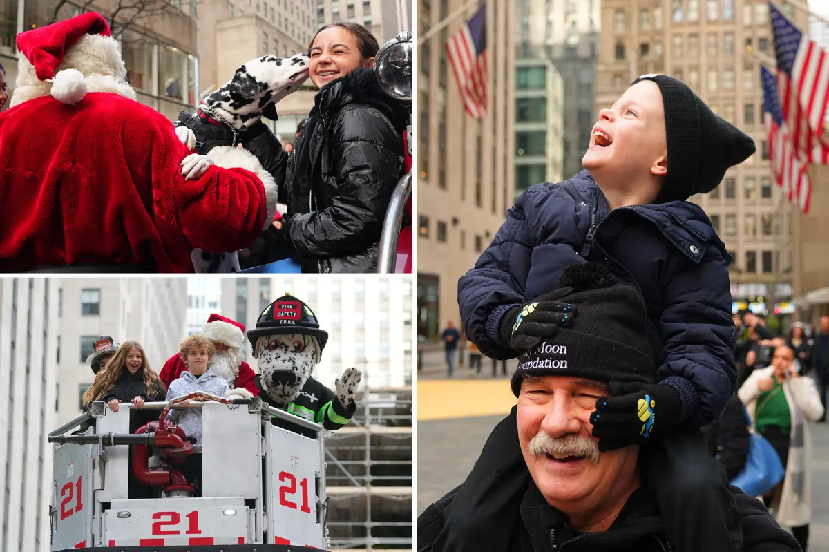 Families of deceased FDNY firefighters enjoy their annual holiday shopping event at FAO Schwarz.