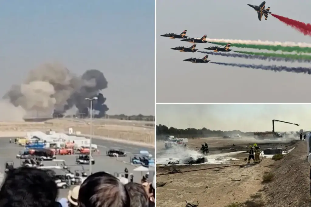 Fighter jet from India crashes during Dubai Air Show, resulting in pilot's death