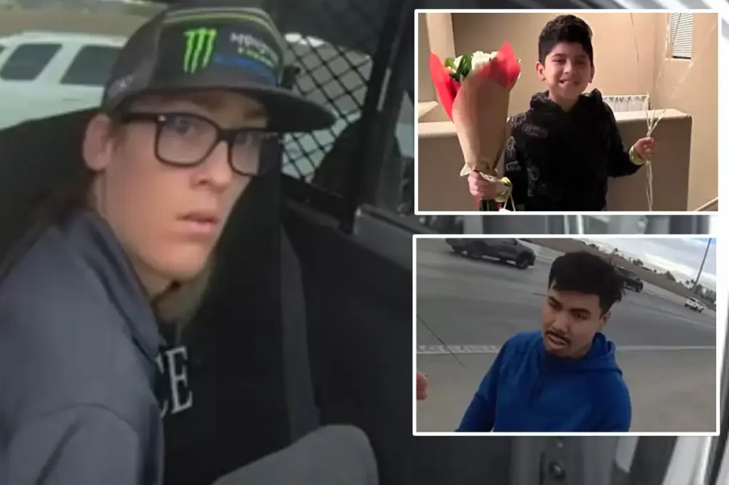Footage reveals Nevada stepfather yelling 'my child is dead' following the death of an 11-year-old in a road-rage incident.