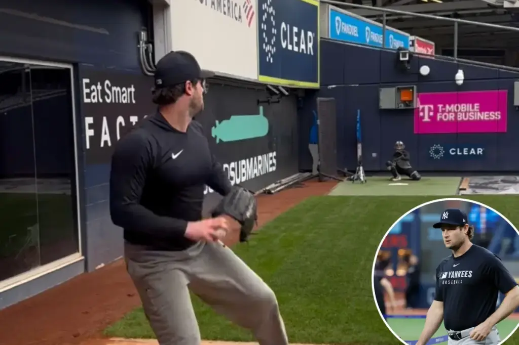 Gerrit Cole of the Yankees resumes pitching off the mound in encouraging progress of Tommy John recovery