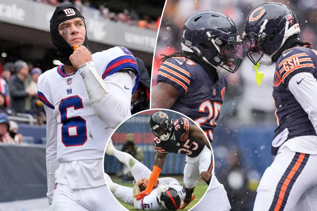 Giants collapse following Jaxson Dart's concussion in defeat to Bears