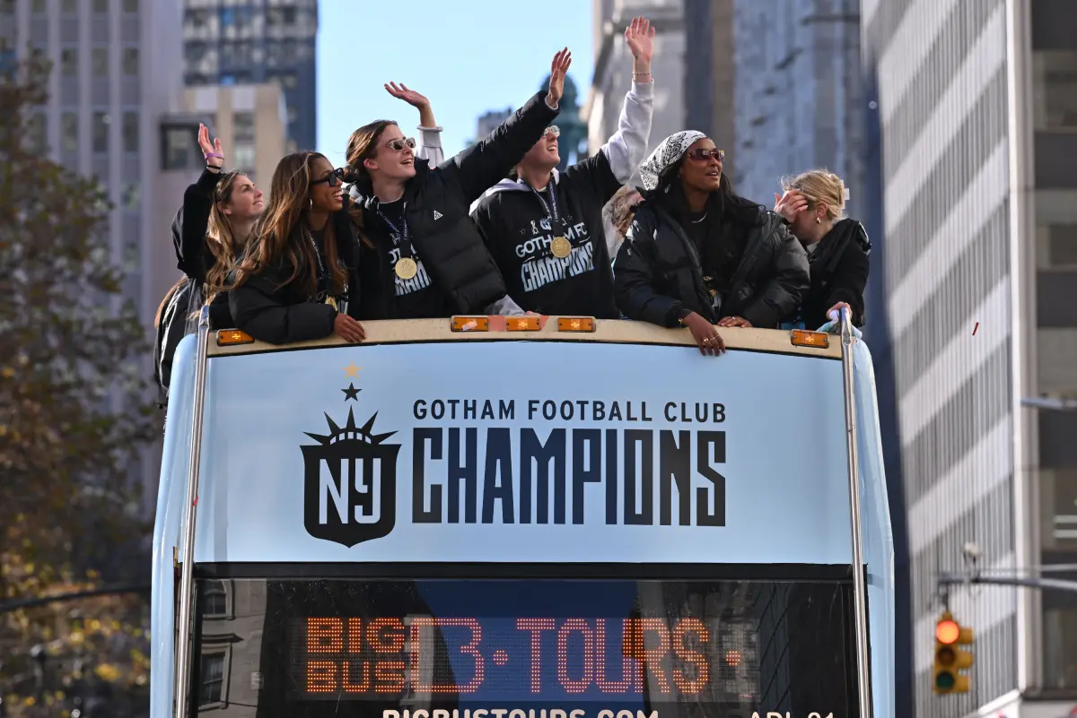 Gotham FC celebrates its first victory parade in NYC after winning the national championship