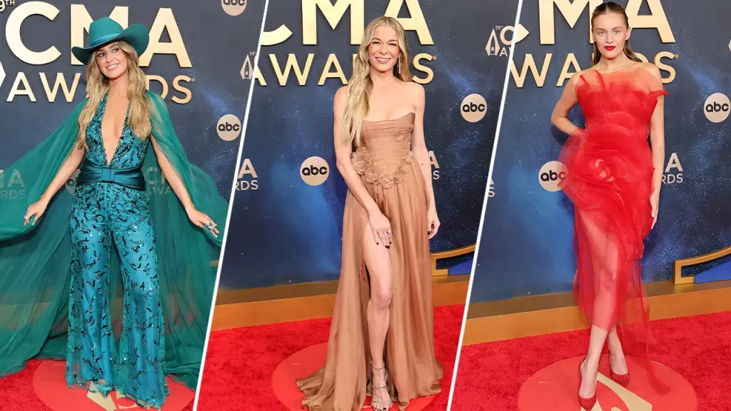Highlights of red carpet fashion from the Nashville country music awards