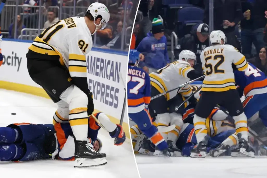 Islanders involved in intense altercation with Bruins