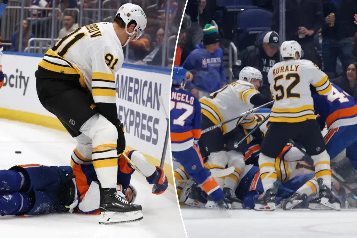 Islanders involved in intense altercation with Bruins