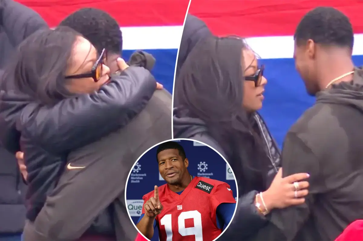 Jameis Winston enjoys time with his wife before starting against the Giants for the first time.