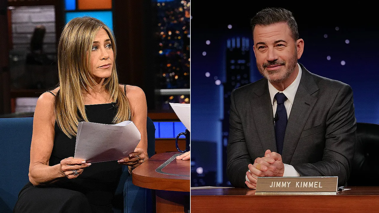 Jennifer Aniston describes Jimmy Kimmel's suspension from ABC as a terrible choice.