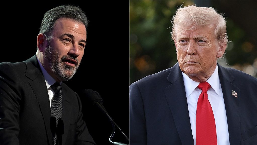 Jimmy Kimmel responds to Trump, stating he'll leave when Trump does.