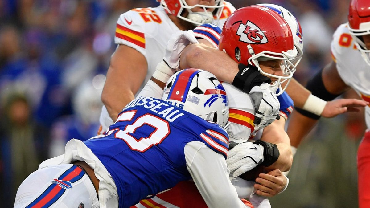 Josh Allen scores three touchdowns in the Bills' victory.