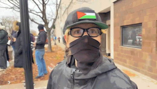 Journalist Cam Higby sprayed with pepper spray at Dearborn protest