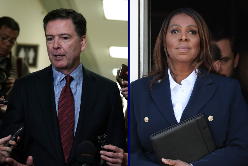 Judge drops charges against Letitia James and James Comey