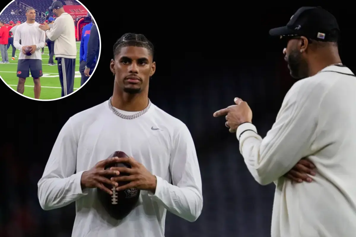 Keon Coleman seen having a heartfelt discussion with Bills minority owner Tracy McGrady following his benching