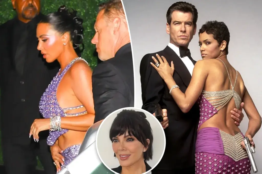 Kim Kardashian embodies Halle Berry from ‘Die Another Day’ at Kris Jenner’s birthday celebration.