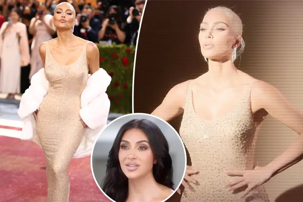 Kim Kardashian feels regret about her choice to go blond for her 2022 Marilyn Monroe Met Gala appearance.