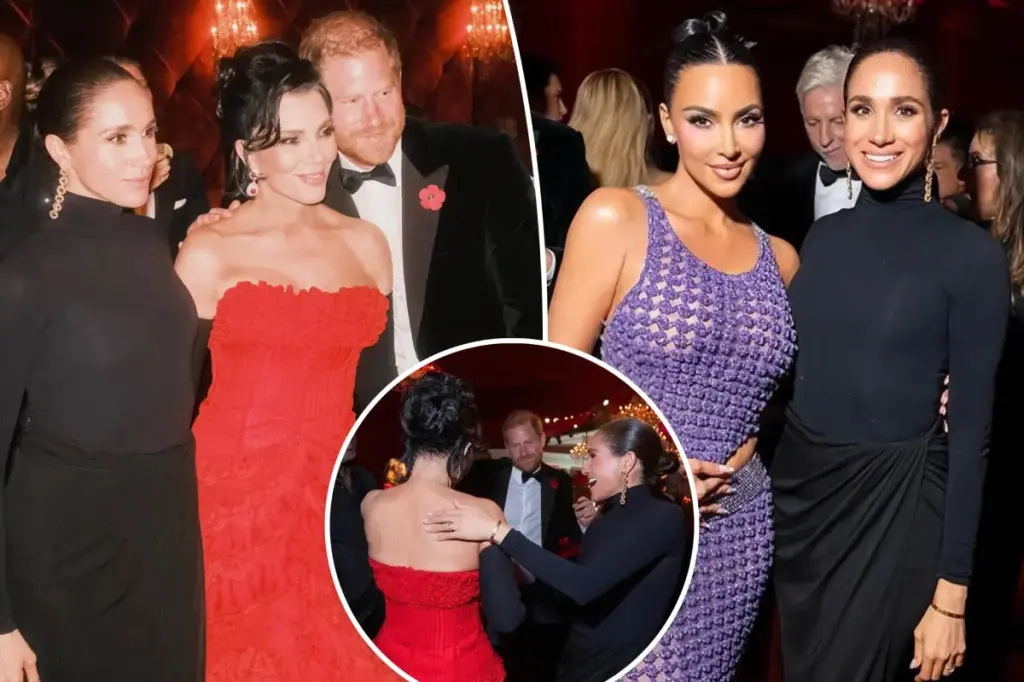 Kris Jenner and Kim Kardashian remove pictures of Meghan Markle and Prince Harry from the 70th birthday celebration.