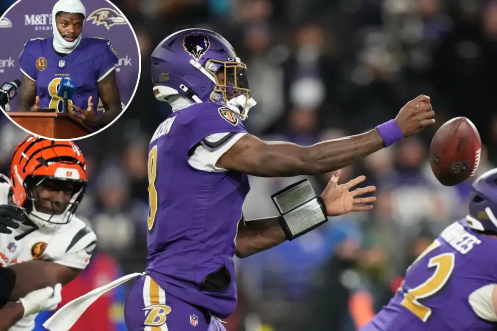 Lamar Jackson frustrated as Ravens' season hangs in the balance.