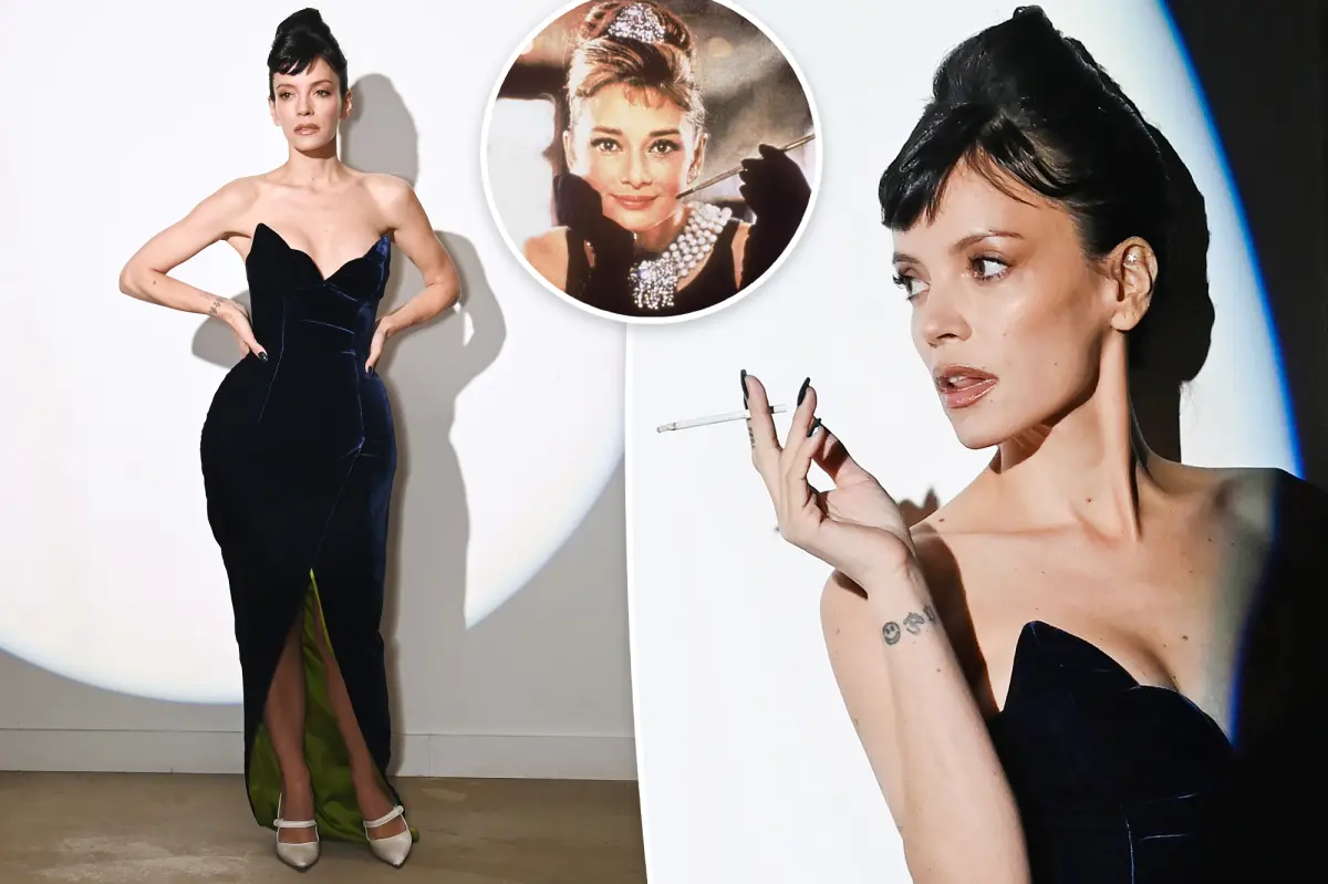 Lily Allen walks the 16Arlington fashion show while smoking a cigarette