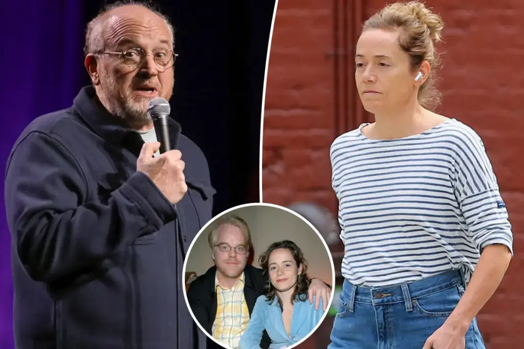 Louis C.K. seen sharing a kiss with Philip Seymour Hoffman’s former partner 11 years after the actor's passing