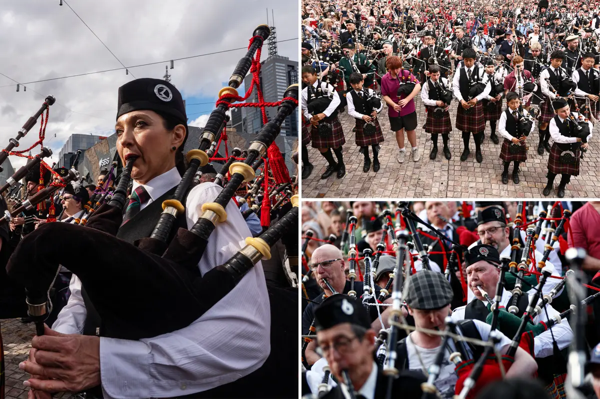 Many bagpipers set a world record with AC/DC&rsquo;s &lsquo;It&rsquo;s a Long Way to the Top&rsquo;