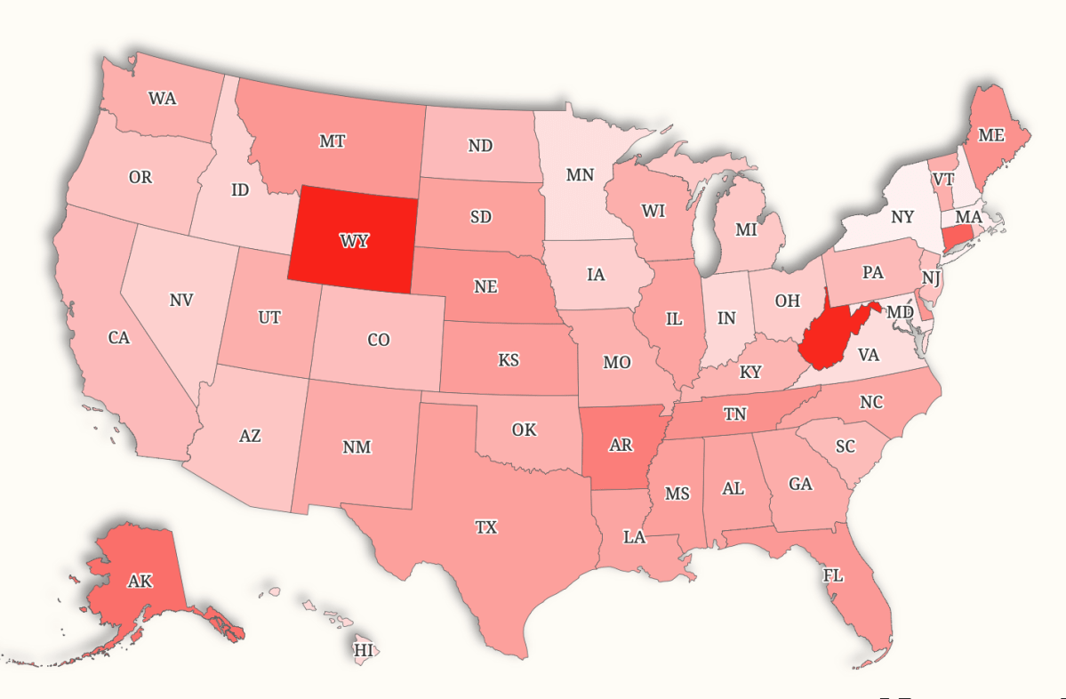 Map Illustrates Increases in Health Insurance Premiums by State