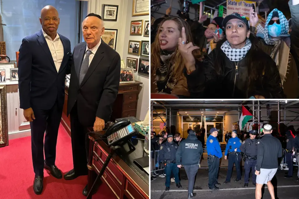 Mayor Eric Adams visits New York City synagogue attacked by hateful protesters