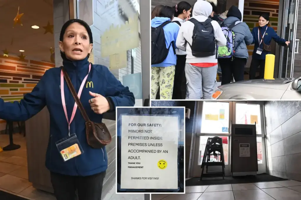 McDonald's in New York City employs a 'McBouncer' to prevent disruptive teens from entering.